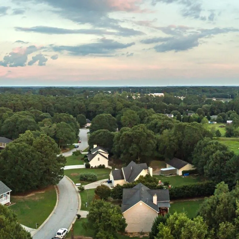 Drone view of Loganville, GA