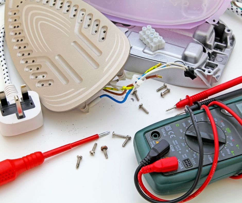 How to learn appliance repair image of the parts of an iron