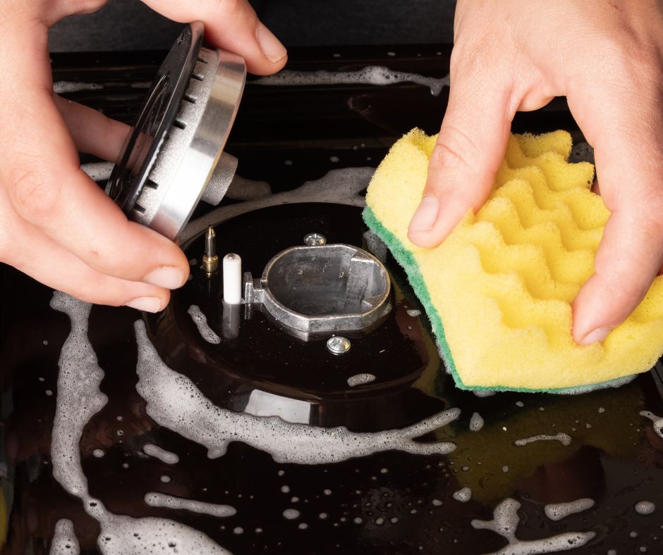 Cleaning the stove for Schedule appliance maintenance for spring cleaning