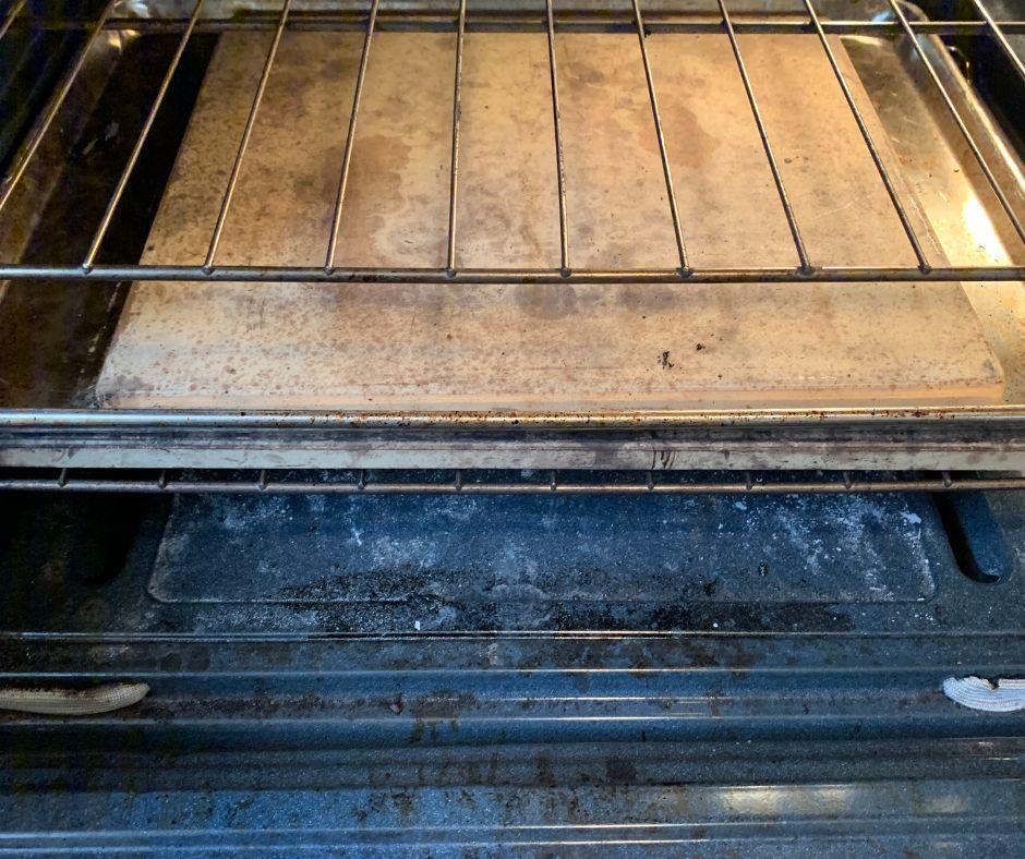 dirty oven ready for self cleaning